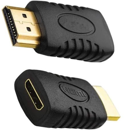 HUHANGGod Mini HDMI hona adapter, Mini HDMI hona till HDMI hane kontakt, HDMI hane till Mini HDMI hona omvandlare för kamera, datorgrafikkort, surfplatta 2 st