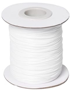 Pumwoy Cordoncino in Cotone Cerato 150m, Filo Cerato 0.5mm, Rotolo Corda di Cotone Cerato per Gioielli Fai da Te, Bracciali, Macramè, Perline, Collane e Artigianato (Bianco)