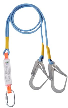 Oshhni Arnés de con cordón y gancho, herramienta de protección contra caídas, 2 m. de protección práctico para adultos en actividades al, Doble Gancho