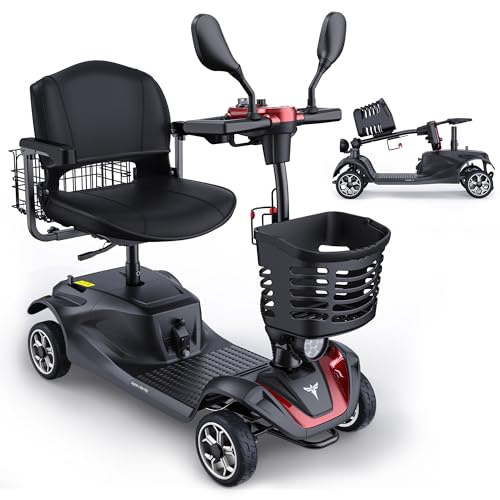 ENGWE Fauteuil Roulant Électrique, Autonomie de 20 Km, Pliable, Capacité de Charge de 150 kg, Vitesse Réglable de 0 à 9 km/h