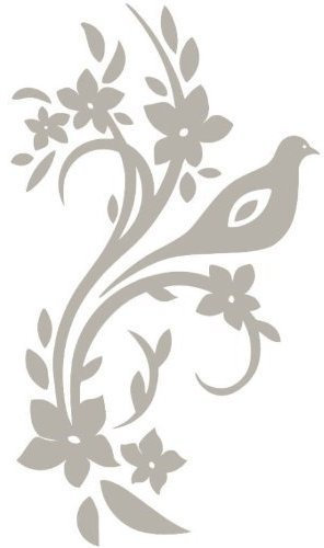 LightningSigns Flower & Bird Etch Effect, Frosted Vinyl Window Sticker