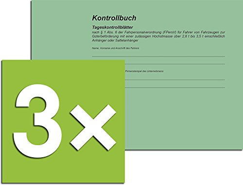 RNK Kontrollbuch 3095 (nach § 1 vormals § 6 Abs. 6 FPersV), Din A5 Quer, 32 Blatt (3er Set)