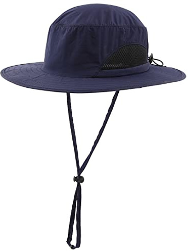 LLmoway Sun Hat for Boys Girls Summer Breathable Quick Dry UV Protection Safari Hat with Strap Navy