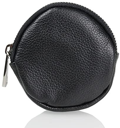 irisaa Damen Münzbörse, kleine Geldbörse mit Reißverschluss, Mini Portemonnaie Coin Pocket für Frauen Mädchen Kinder, Damen Tasche 2020:Schwarz