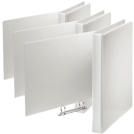 Esselte Leitz Essentials Presentation Binder, 4 cm Ring Diameter, 49739 - A4, White (Pack of 3)