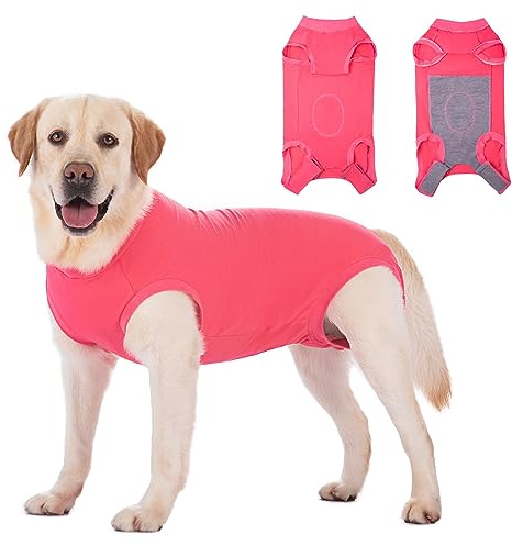 Axcimond Body para perros después de la operación, protección contra fugas, para perros, para castración, para perros con cierre de velcro, alternativas a cono y collarín