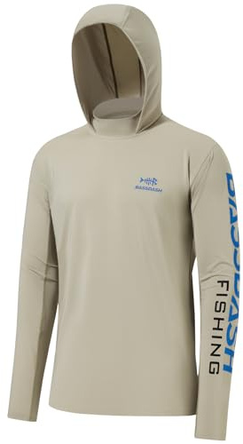 Bassdash Herren Kapuzenpullover Shirt Sonnenschutz UPF50+ UV Pullover Langarm Hoodie für Angeln Rash Guard