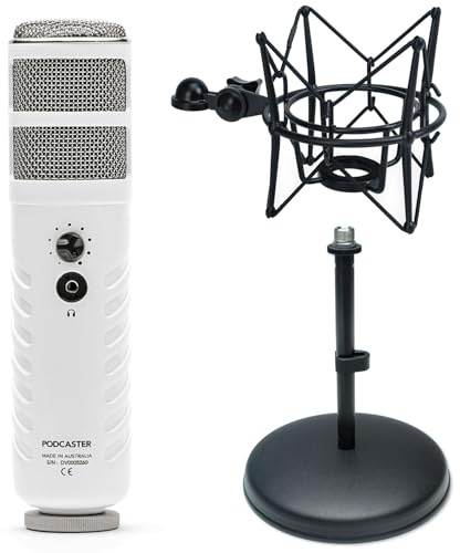 Rode Podcaster Microphone USB avec trépied de table Keepdrum MS032 et suspension MS090B