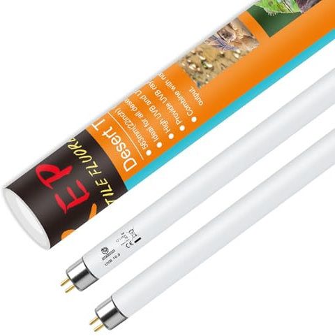 REPTI HOME UVB-Lampe T5 8W UVA 30cm, 2 Stück für Reptilien, Schildkröten, Bartagamen, Vögel