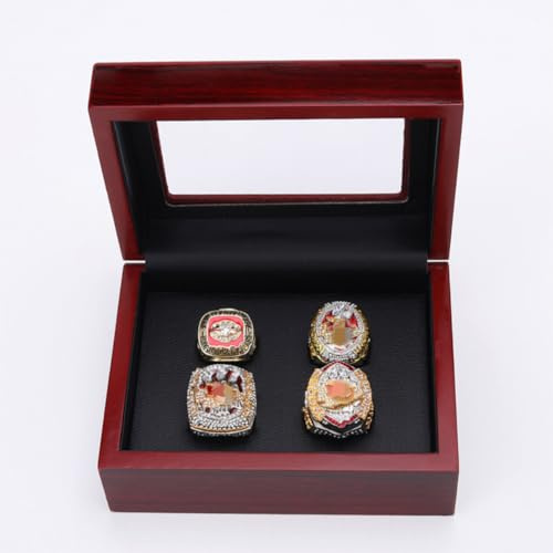 haobook KC Championship Ring Replica Set 1969 2019 2022 2023 – Sammler-Meisterschaftsringe Football mit Displaybox, Sport Memorabilia Geschenk für Fans, Sammler und Alumni, für Männer und Frauen