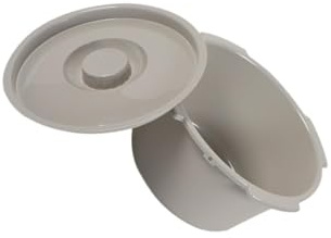 Zanthicia Cubo de inodoro con tapa para silla inodoro. Construcción resistente que soporta las tareas diarias del baño. El polipropileno estable es liso y sin