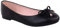 Womens Flat Pumps Ladies Girls Dolly Dollie Ballet Ballerina Work Smart Office Formal Comfort Bow Round Toe Slip On Flats Shoes Black Faux Leather