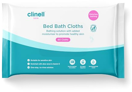 Clinell Skin Body Care Wipes - Pack of 8 - 60 per Pack (480 Wipes) - Easy to Use, Containing Aloe Vera. Dermatologically Tested, Alcohol-Free, Gentle pH Neutral Formula