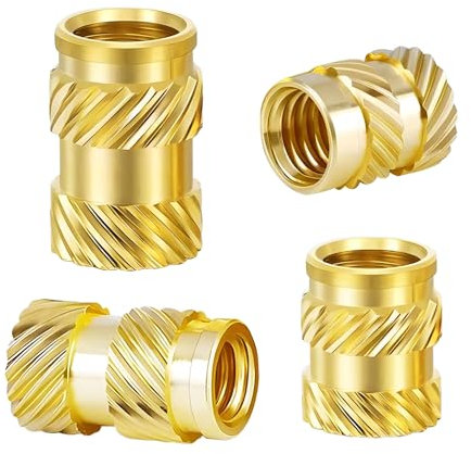 Qrity 50 Piezas Tuercas de Latón, Tuercas Moleteadas de Rosca, Tuercas Empotradas, Tuercas Roscadas de Latón, para Impresoras 3D, M6 x 12mm x 8mm