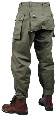 UsmcHBT P44 Pantaloni della Seconda Guerra Mondiale Scimmia Pantaloni Cargo Pantaloni da combattimento Outdoor Pantaloni Sportivi Retro Vintage Replica WW2 US, Verde, 48