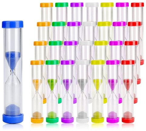 48PCS 1 Min Sandglass Hourglass Timer One Minute Plastic Sand Watch Clock for Home Kitchen Games Office