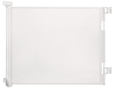 Barrière de Sécurité Rétractable pour Bébé et Animaux Chiens, Extensible de 0-180cm, Porte de Sécurité pour Escaliers, Couloirs et Portes – Utilisation Intérieure et Extérieure blanc