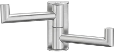 Aomasi Brushed Nickel Double Towel Hook with 2 Swivel Arms, Wall Mounted