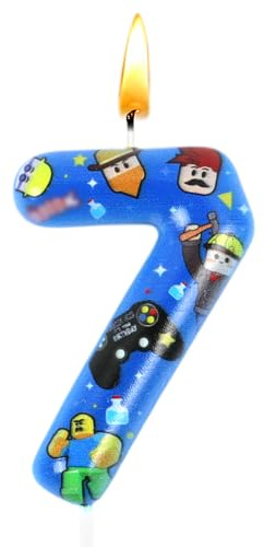 Candele Compleanno Rob, Decorazioni per Torte, Candele Numero 7, Motivi a Cartoni Animati, Decorazioni per Feste a Tema Compleanno