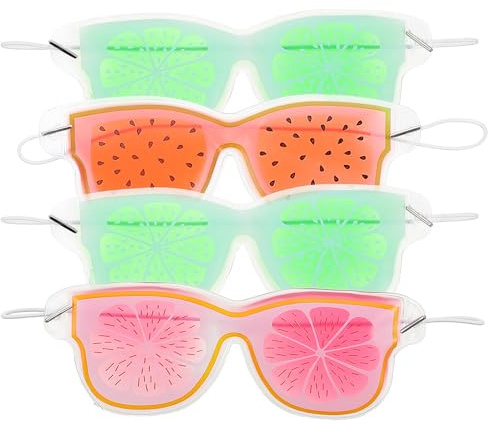 POPETPOP 4 pièces Masque pour Yeux Réutilisable Gel PVC Refroidissant et Apaisant Cache-yeux Garçon Fille Mixte des Poches et Fatigue Oculaire