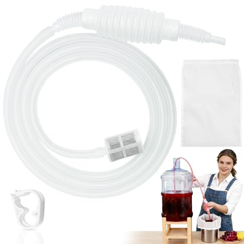 Manguera de llenado con bomba de sifón, de silicona, para cerveza y agua | Tubo de sifón flexible para transferir líquidos en la elaboración de cerveza, vino, cerveza y agua, reutilizable.