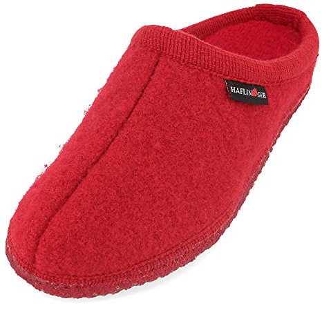 HAFLINGER Walktoffel Alaska Wolle Filzpantoffel Hausschuh Ziegelrot, Gr. 41