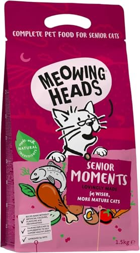 Meowing Heads Complete Dry Cat Food 1.5kg - Senior Moments - Vet Approved