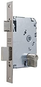 Tesa Assa Abloy, 20104PHN, Cerradura de Embutir para puertas de madera, Función de entrada, Acero Niquelado