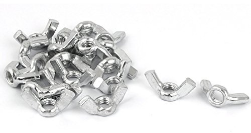 Sourcingmap 1/4-20 Thread Zinc Plated Wing nut Butterfly Wing Nuts (Pack of 20)
