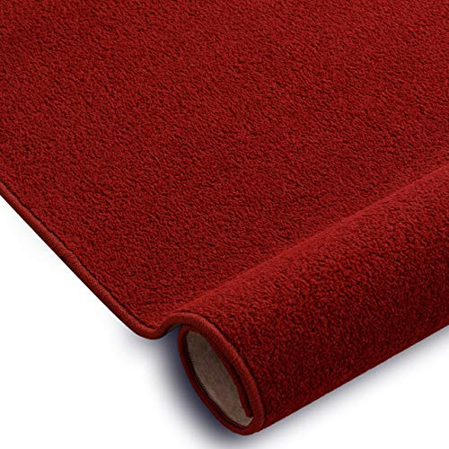 rugsx Einfarbiger Teppich Eton für Zimmer, Wohnzimmer, Schlafzimmer, Teppichboden Auslegware, rot, Verschiedene Größen, 350x500 cm