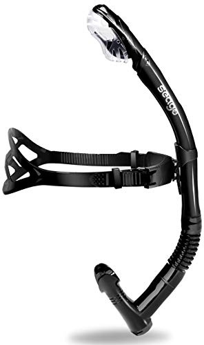 Seago Swim Snorkel for Lap Swimming, Dry Top Front Swimmer Gear for Adult Youth, Training Equipment in Pool and Open Water with Comfy Easy to Adjust Head Pads Food-Grade Silicone Mouthpiece