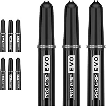 Target Darts Pro Grip Evo Black Nylon Dart Shaft Tops - Pack of 9
