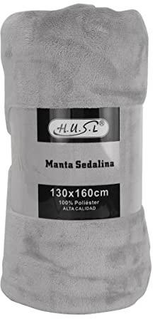 HUSL Manta Sofa Suave de Franela, Mantas para Cama 90 Suave - Manta Pelo de Microfibra Transpirable Hipoalérgica, Multiusos Manta Forro Polar (Gris, 130X160CM)