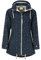 Dry Fashion Damen Softshell-Mantel Plön mit Allover-Print Anker - Softshelljacke Outdoorjacke mit Fleece-Innenfutter in Navy-Melange Größe 40