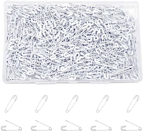 Hocansen 500 Pezzi Spille da Balia 20mm Mini Spille Balia Spille di Sicurezza Piccole per Arti Mestieri, Cucito, Abbigliamento（White/20mm）