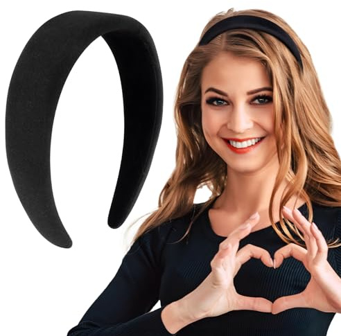 BOFUNX Diadema Negra Ancha para Pelo - Accesorio de Cuidado Cabello para Mujer y Niña - Uso Diario y Fiesta