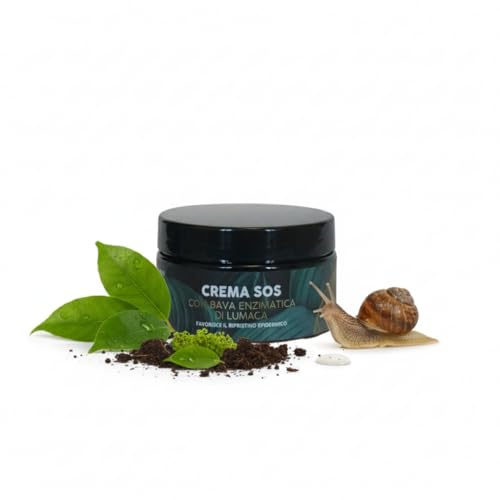 VIVA Crema SOS Ren Enzymatisk Snigelgrädde, Reparerande, Fuktgivande och näringsgivande, Naturlig, 50 ml, Tillverkad i Italien