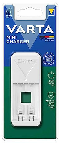 Cargador Compacto para Pilas AA/AAA, sin Pilas Incluidas, Ideal para recargar y prolongar la Vida útil de baterías.