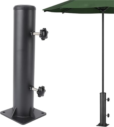 Parasollhållare for uteplats, Parasollställ for strandparasoll, Fästklämma for parasollhållare, Uteplatsbas, Paraplyhållare for uteplats i stål Utomhus markfäste Parasollbasfäste 1 st