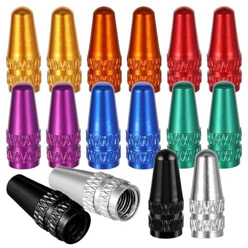 20 Stück Ventilkappen Fahrrad Französisch Bunte Ventilschutzkappen Fahrrad Ventil Kappen Fahrradventil Kappe aus Aluminium Fahrradreifen Ventilkappe Set für Ventildeckel Rennrad Mountainbike