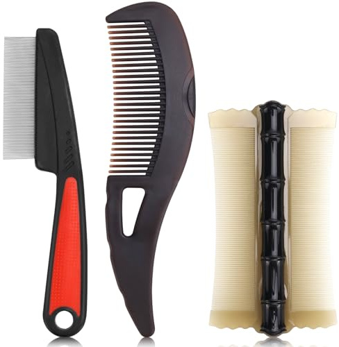 Dandruff Comb Pettine per pidocchi e lendini, pettine per pulci, pettine per cuoio capelluto, spazzola per capelli a denti cavi, per la rimozione dell'olio, forfora, cuoio capelluto, pettine per