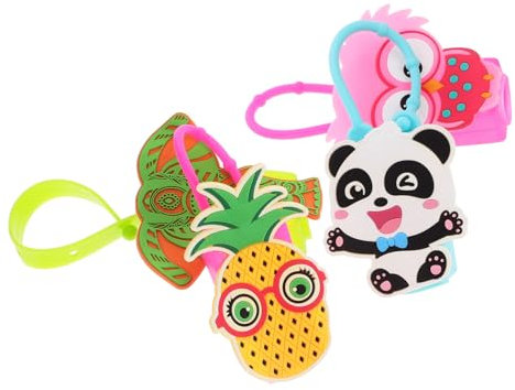 DEARMAMY 4pezzi Custodia Portabottiglie Mano in Silicone Design Forma Di Cartone Animato Adatta Per Borricce Da Viaggio Campeggio Ciclismo e Riunioni Familiari Leggera e Resistente