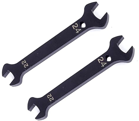 Mandouer 2pcs Super Thin Wrench Set, 22mm × 24mm Double Open End Wrench, Durable Carbon Steel Flat Spanner for Heavy-Duty Automotive and Industrial Repair