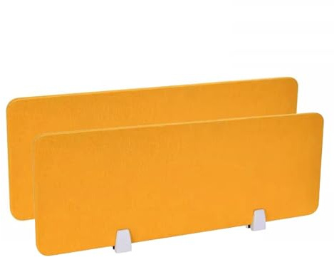 Akustiskt skrivbord, sekretesspanel, ljudisolerad kontorsavdelare, oberoende avskiljare, minskar buller och visuella distraktioner (orange, 2 st, 100 x 30 cm)