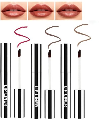 3 Colores Peel Off Lip Stain, Perfilador Labios y Delineador Labios Larga Duración, Lip Stain Hidratante y Perfilador Labios Despegable para Mujer (Marrón Claro/Oscuro/Borgoña)