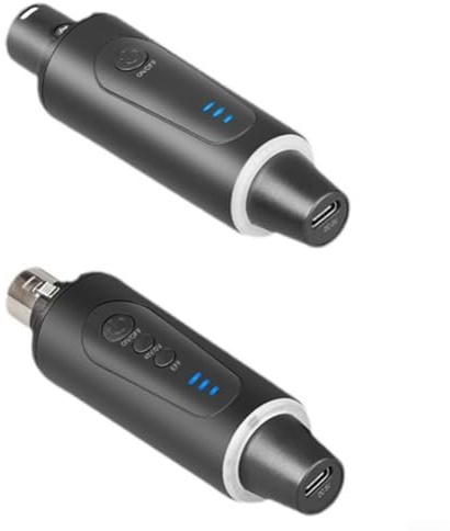 RiseNova trådlöst XLR-mikrofonadaptersystem – uppladdningsbar sändare och mottagare för dynamiska och kondensatormikrofon, 3,5 m räckvidd ljudsats