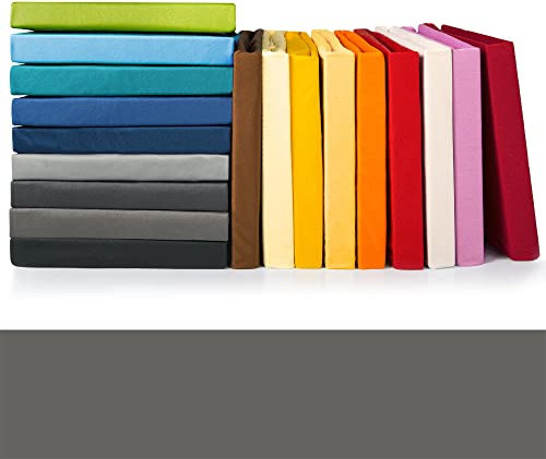 CelinaTex Jade Spannbettlaken 140x200-160x200 cm dunkel grau Microfaser Spannbetttuch Jersey Bettlaken