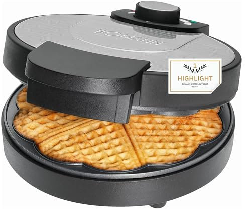 Waffeleisen Herzform Antihaftbeschichtung - Waffelautomat Starke 1000 Watt - Waffeln mit Überhitzungsschutz Backampel aus Edelstahl für Herzwaffeln