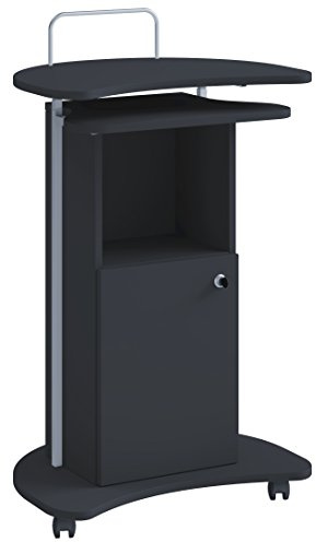 VCM Rednerpult aus Holz für Mobiler Redner, hoher Tisch auf Rollen, Schublade, Komil, Rednerpult aus Holz, für Mobiler, hoher Tisch auf Rollen, Schublade, Komil, Schwarz