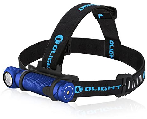 OLIGHT Perun 2 Stirnlampe 2500 Lumen, 166 Meter Leuchtweite, USB Wiederaufladbare Led Taschenlampe 5 Modi Kopflampe mit Timer Funktion, angepasster Akku fürs Laufen, Joggen, Angeln, Campen Blau